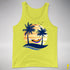 LGBTQ Progress Pride Hammock Summer Beach Sunset Premium Tank Top - Neon Yellow